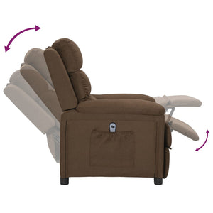 vidaXL Fauteuil relax électrique Marron Tissu