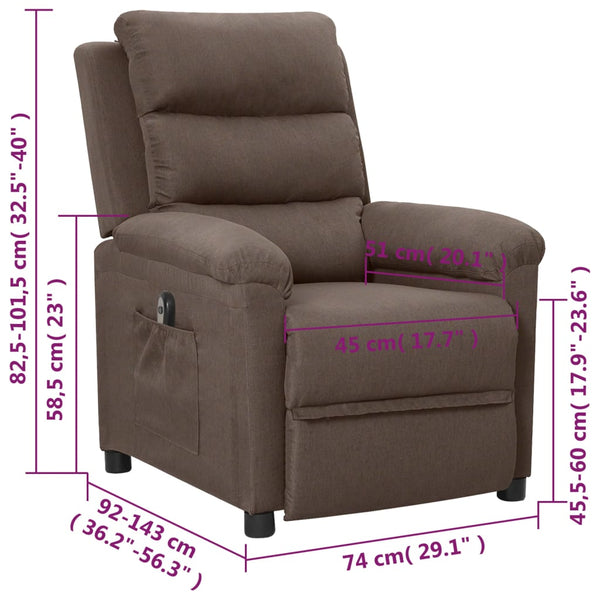Relaxsessel Elektrisch Taupe Stoff