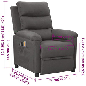 Massagesessel Elektrisch Dunkelgrau Stoff