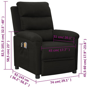 Massagesessel Elektrisch Schwarz Stoff