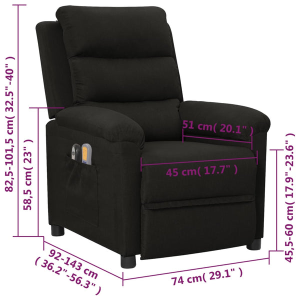 Massagesessel Elektrisch Schwarz Stoff