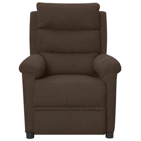 Massagesessel Elektrisch Dunkelbraun Stoff