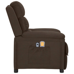 Massagesessel Elektrisch Dunkelbraun Stoff