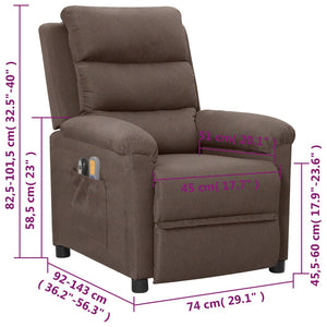 Massagesessel Elektrisch Taupe Stoff
