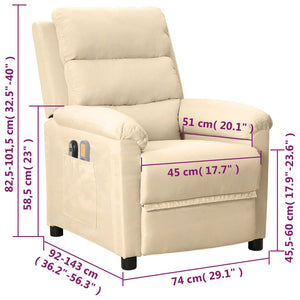 Massagesessel Elektrisch Creme Stoff