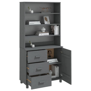 Highboard HAMAR Massivholz Kiefer Dunkelgrau