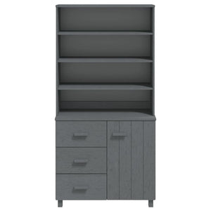 Highboard HAMAR Massivholz Kiefer Dunkelgrau