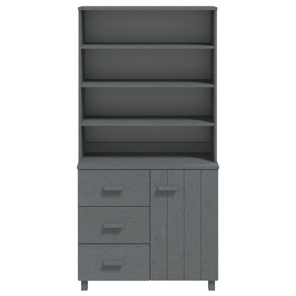 Highboard HAMAR Massivholz Kiefer Dunkelgrau