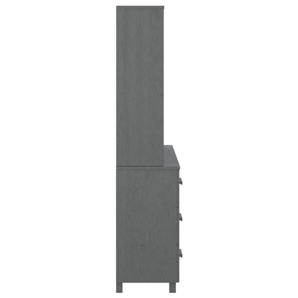Highboard HAMAR Massivholz Kiefer Dunkelgrau