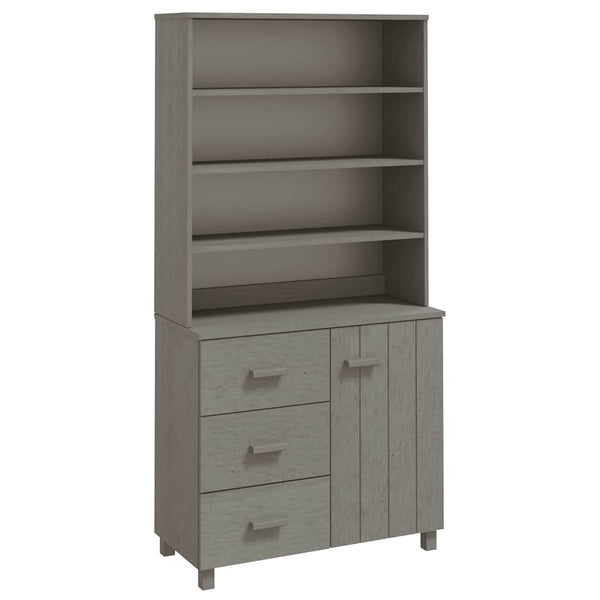 Highboard HAMAR Massivholz Kiefer Hellgrau