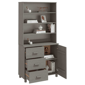 Highboard HAMAR Massivholz Kiefer Hellgrau
