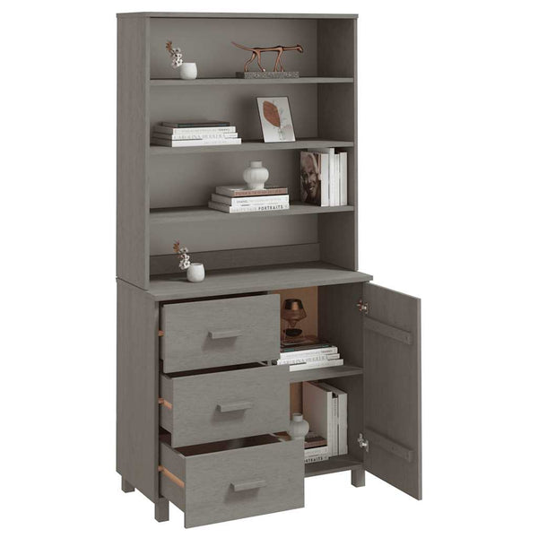 Highboard HAMAR Massivholz Kiefer Hellgrau