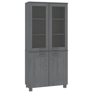 Highboard HAMAR Massivholz Kiefer Dunkelgrau