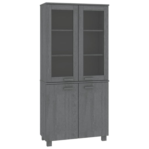 Highboard HAMAR Massivholz Kiefer Dunkelgrau