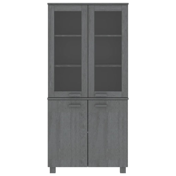Highboard HAMAR Massivholz Kiefer Dunkelgrau