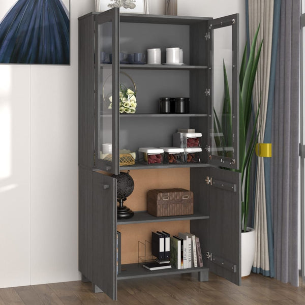 Highboard HAMAR Massivholz Kiefer Dunkelgrau