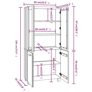 Highboard HAMAR Massivholz Kiefer Dunkelgrau