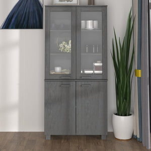 Highboard HAMAR Massivholz Kiefer Dunkelgrau