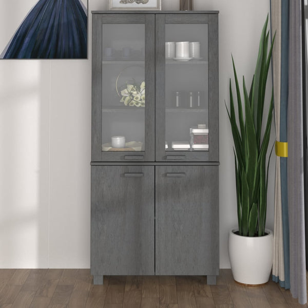 Highboard HAMAR Massivholz Kiefer Dunkelgrau
