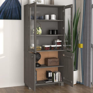 Highboard HAMAR Massivholz Kiefer Hellgrau