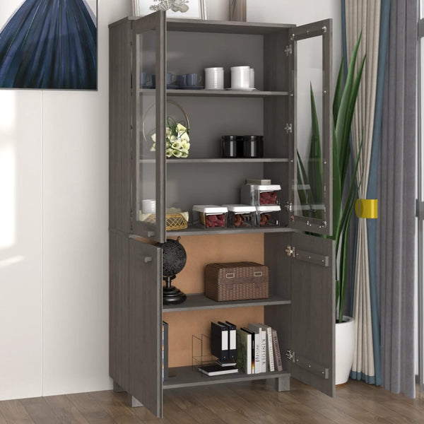 Highboard HAMAR Massivholz Kiefer Hellgrau