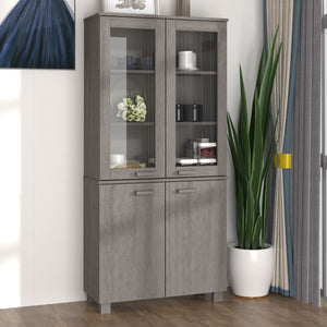 Highboard HAMAR Massivholz Kiefer Hellgrau