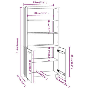 Highboard HAMAR Massivholz Kiefer Honigbraun