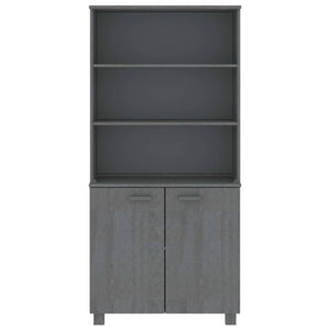 Highboard HAMAR Massivholz Kiefer Dunkelgrau
