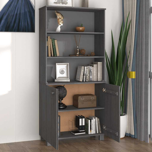 Highboard HAMAR Massivholz Kiefer Dunkelgrau