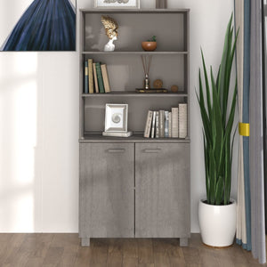 Highboard HAMAR Massivholz Kiefer Hellgrau
