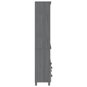 Highboard HAMAR Massivholz Kiefer Dunkelgrau