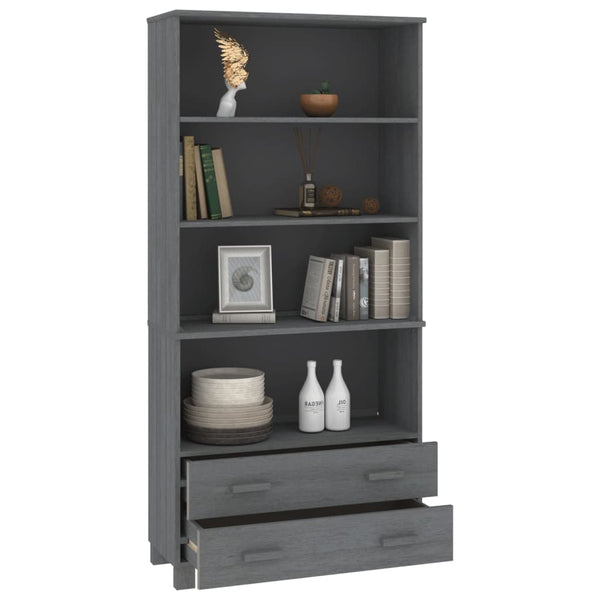 Highboard HAMAR Massivholz Kiefer Dunkelgrau