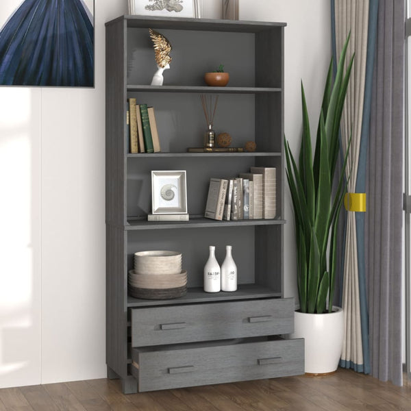 Highboard HAMAR Massivholz Kiefer Dunkelgrau