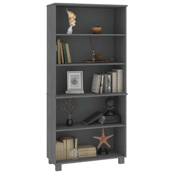 Highboard HAMAR Massivholz Kiefer Dunkelgrau