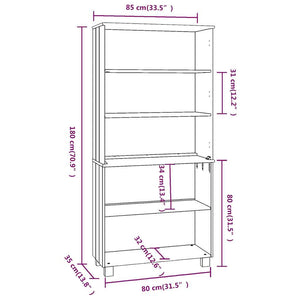 Highboard HAMAR Massivholz Kiefer Dunkelgrau