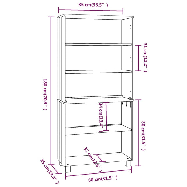 vidaXL Highboard HAMAR Solid Pine Light Gray