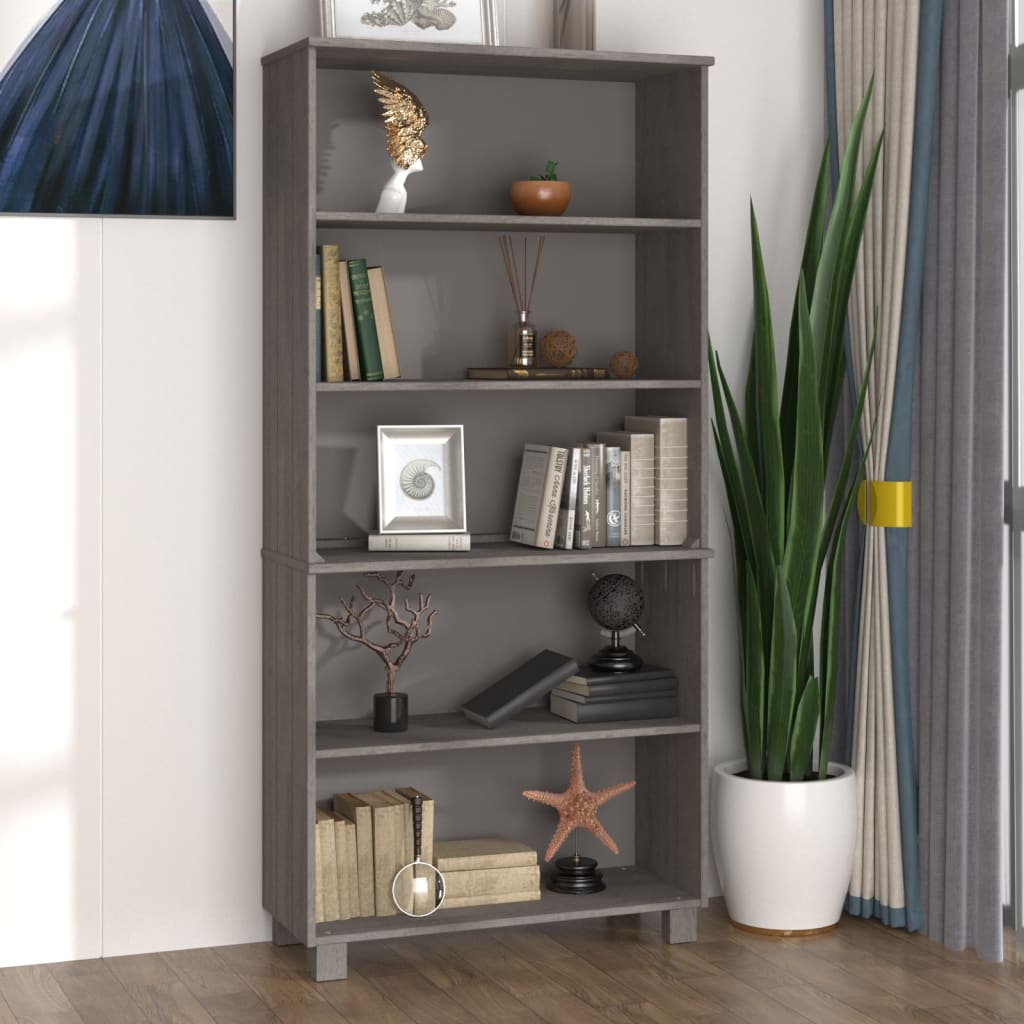 vidaXL Highboard HAMAR Solid Pine Light Gray