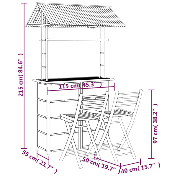 Bambus Bar Set, 3-teilig