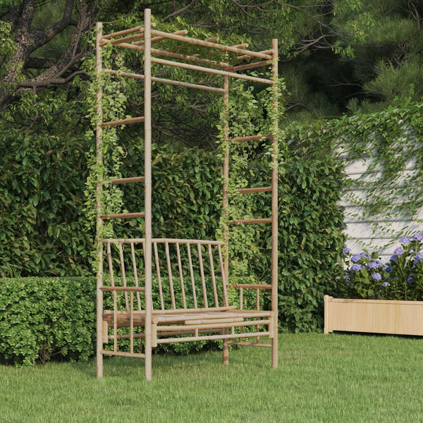 Gartenbank mit Pergola aus Bambus