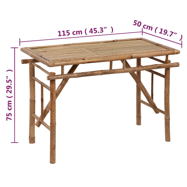 Klappbarer Gartentisch Bambus 115x50 cm
