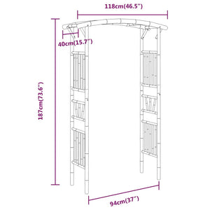 Bambus Rosenbogen für Garten 118x40x187 cm