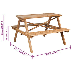 Bambus Picknicktisch 115x115 cm
