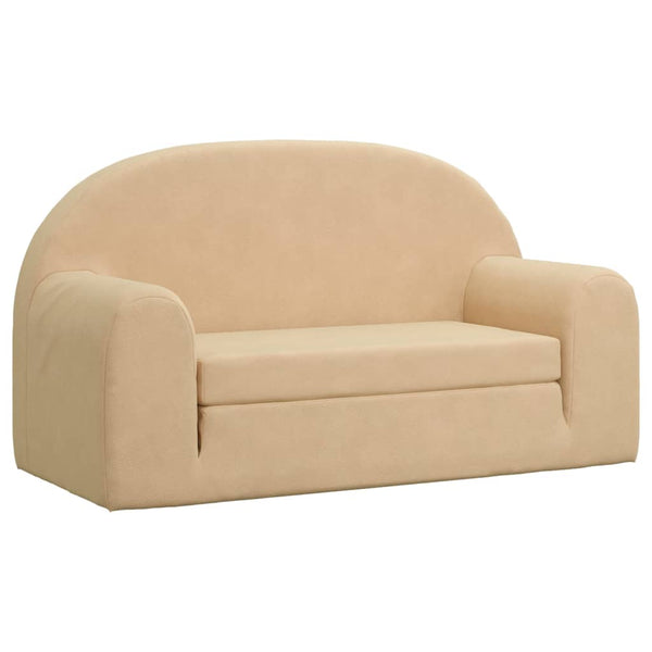 2-Sitzer Kindersofa mit Schlaffunktion Creme
