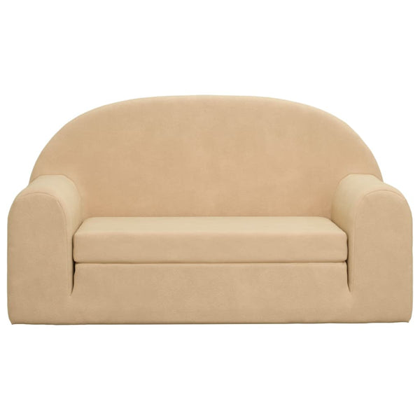 2-Sitzer Kindersofa mit Schlaffunktion Creme