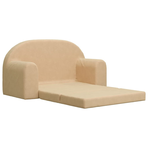 2-Sitzer Kindersofa mit Schlaffunktion Creme