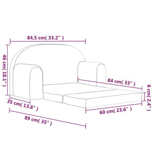 2-Sitzer Kindersofa mit Schlaffunktion Creme