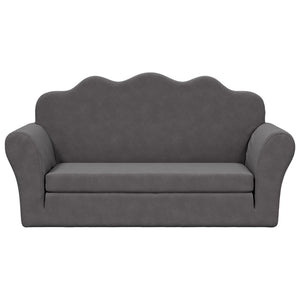 Kinderschlafsofa 2-Sitzer Anthrazit Plüsch