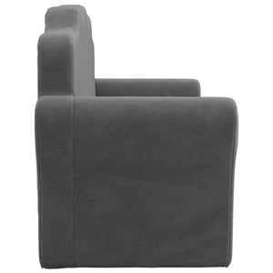 Kinderschlafsofa 2-Sitzer Anthrazit Plüsch