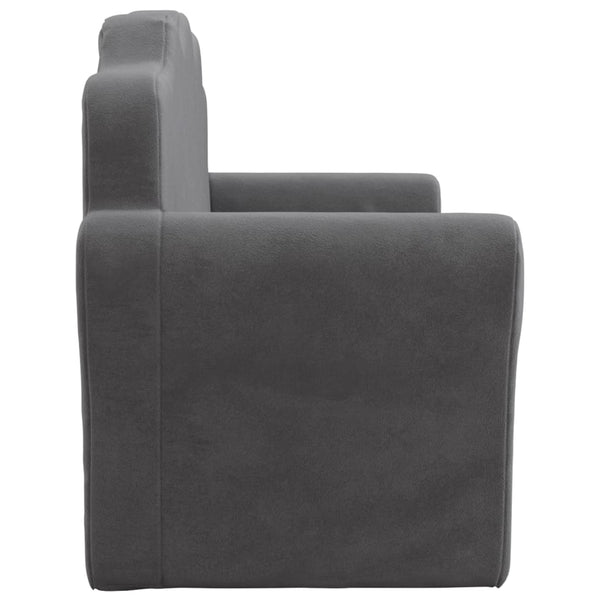 Kinderschlafsofa 2-Sitzer Anthrazit Plüsch