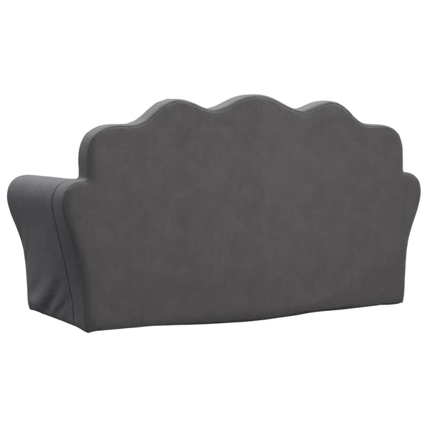 Kinderschlafsofa 2-Sitzer Anthrazit Plüsch